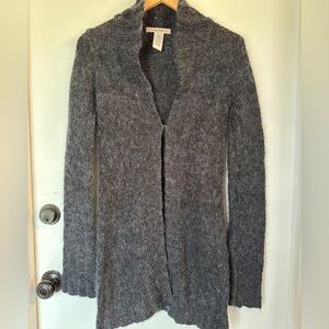 Free People mohair blend grey black cardigan size medium